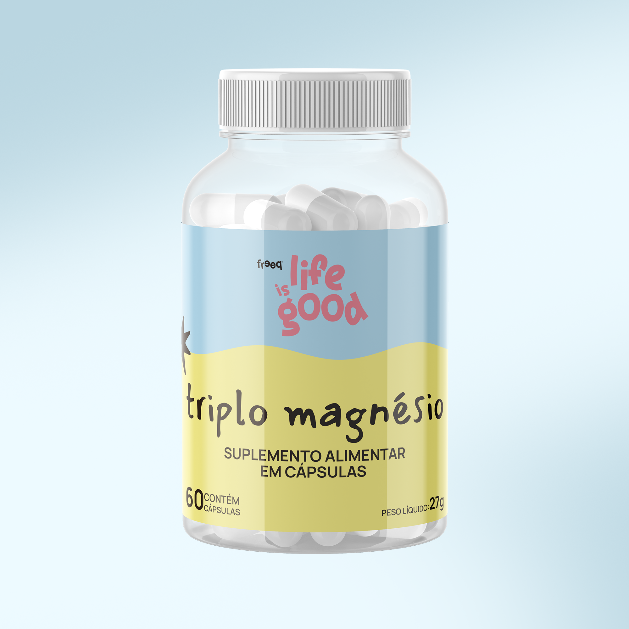 Triplo Magnésio - Life is Good 27g (60 cápsulas) - by Freeq®