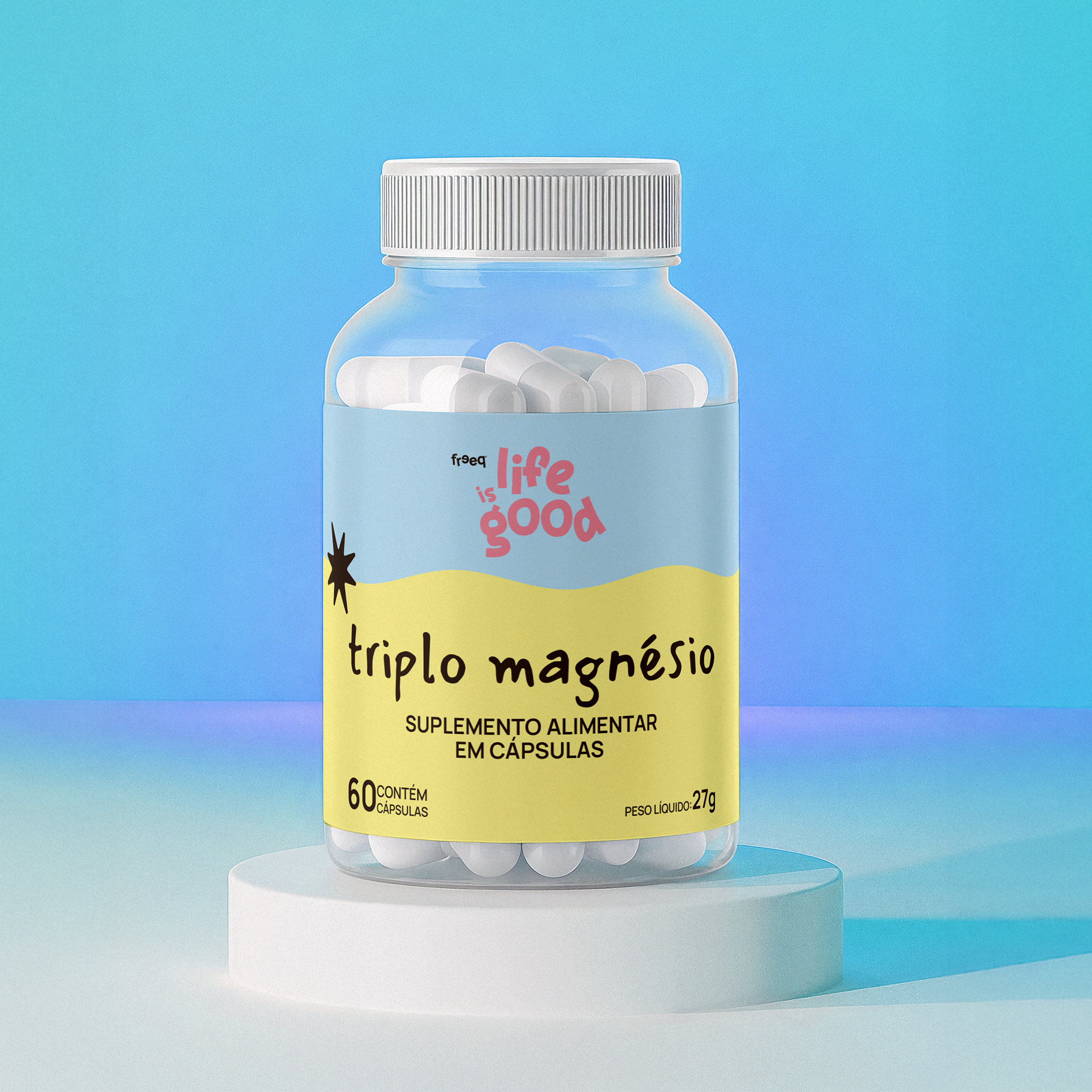 Triplo Magnésio - Life is Good 27g (60 cápsulas) - by Freeq®