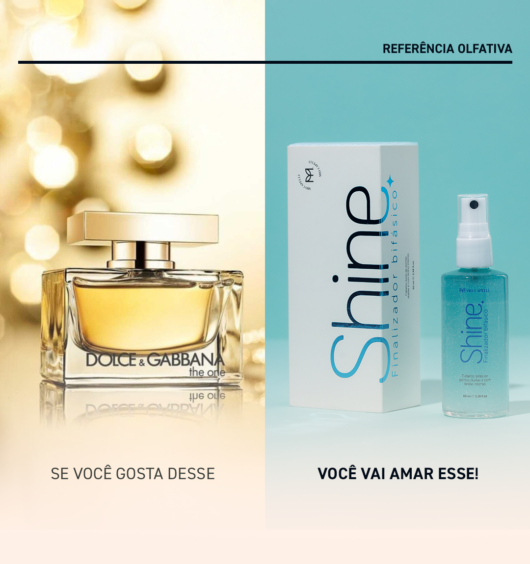 Perfume Capilar Shine 60ml (Inspirado no The One Dolce & Gabbana) + Brinco GRÁTIS
